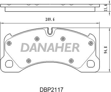 Danaher DBP2117 - Тормозные колодки, дисковые, комплект unicars.by