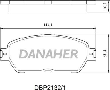 Danaher DBP2132/1 - Тормозные колодки, дисковые, комплект unicars.by