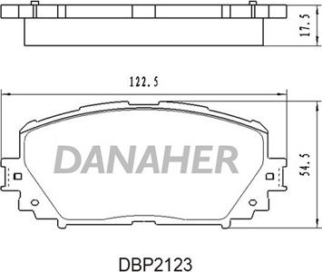 Danaher DBP2123 - Тормозные колодки, дисковые, комплект unicars.by