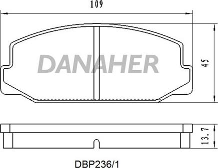 Danaher DBP236/1 - Тормозные колодки, дисковые, комплект unicars.by