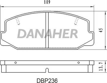 Danaher DBP236 - Тормозные колодки, дисковые, комплект unicars.by