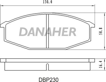 Danaher DBP230 - Тормозные колодки, дисковые, комплект unicars.by