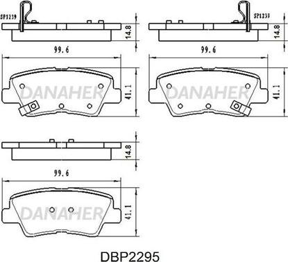 Danaher DBP2295 - Тормозные колодки, дисковые, комплект unicars.by