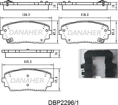 Danaher DBP2296/1 - Тормозные колодки, дисковые, комплект unicars.by