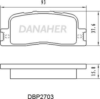 Danaher DBP2703 - Тормозные колодки, дисковые, комплект unicars.by