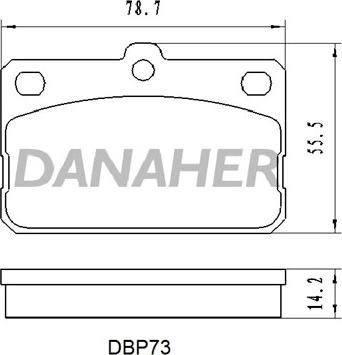 Danaher DBP73 - Тормозные колодки, дисковые, комплект unicars.by