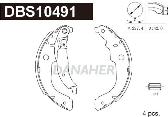 Danaher DBS10491 - Комплект тормозных колодок, барабанные unicars.by