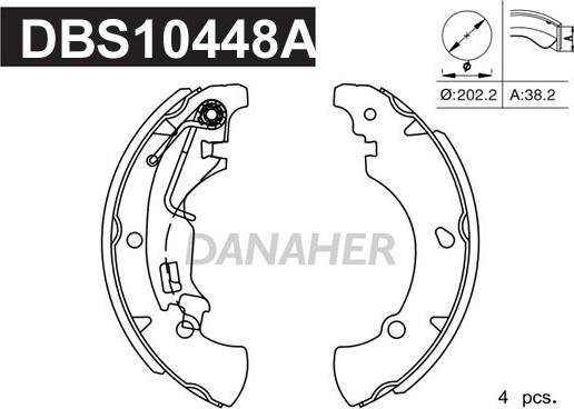 Danaher DBS10448A - Комплект тормозных колодок, барабанные unicars.by