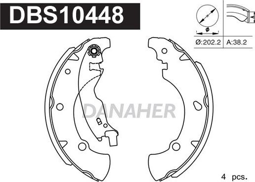 Danaher DBS10448 - Комплект тормозных колодок, барабанные unicars.by