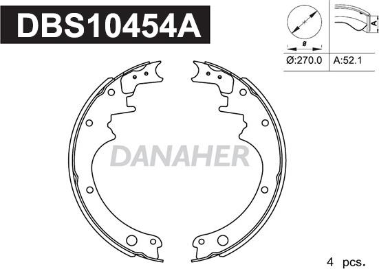 Danaher DBS10454A - Комплект тормозных колодок, барабанные unicars.by