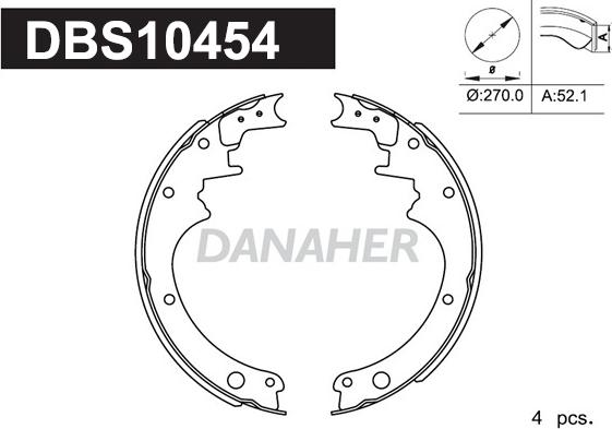 Danaher DBS10454 - Комплект тормозных колодок, барабанные unicars.by