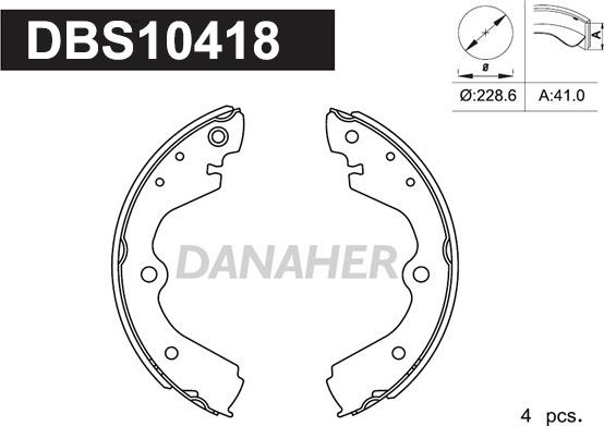 Danaher DBS10418 - Комплект тормозных колодок, барабанные unicars.by