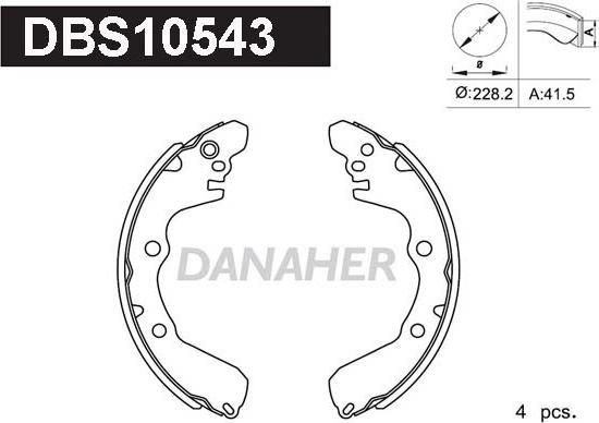 Danaher DBS10543 - Комплект тормозных колодок, барабанные unicars.by