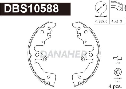 Danaher DBS10588 - Комплект тормозных колодок, барабанные unicars.by