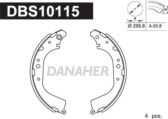 Danaher DBS10115 - Комплект тормозных колодок, барабанные unicars.by