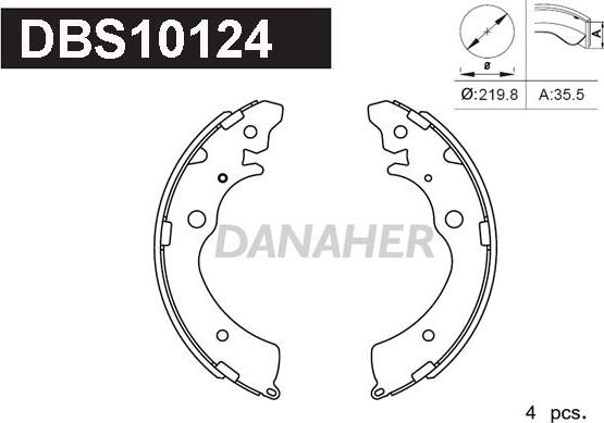 Danaher DBS10124 - Комплект тормозных колодок, барабанные unicars.by