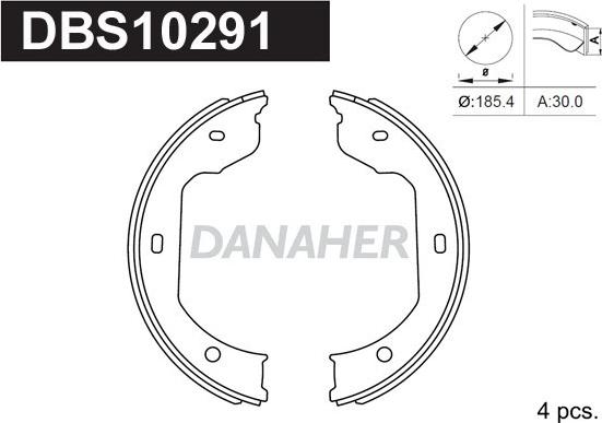 Danaher DBS10291 - Комплект тормозов, ручник, парковка unicars.by