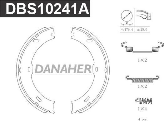 Danaher DBS10241A - Комплект тормозов, ручник, парковка unicars.by