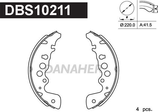 Danaher DBS10211 - Комплект тормозных колодок, барабанные unicars.by