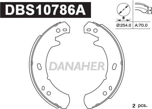 Danaher DBS10786A - Комплект тормозов, ручник, парковка unicars.by