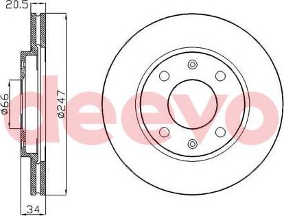 DEEVO BD15960 - Тормозной диск unicars.by