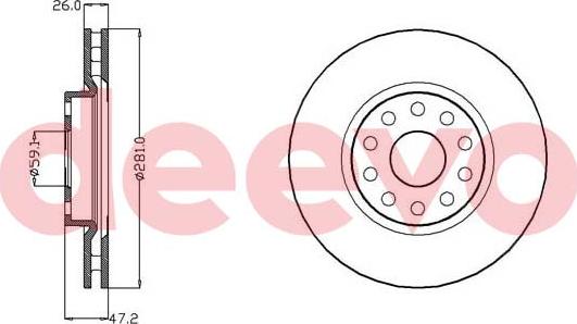 DEEVO BD31860 - Тормозной диск unicars.by