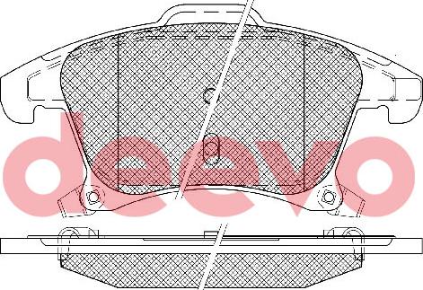 DEEVO BP86200 - Тормозные колодки, дисковые, комплект unicars.by