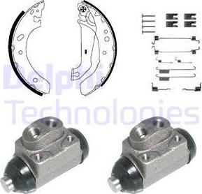 Delphi KP941 - Комплект тормозных колодок, барабанные unicars.by