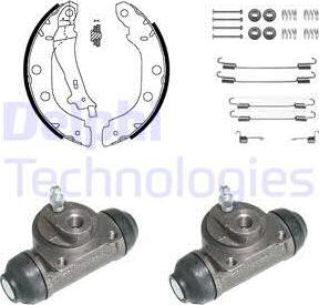 Delphi KP964 - Комплект тормозных колодок, барабанные unicars.by