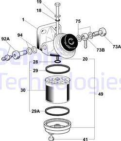 Delphi 6260B663B - Топливный фильтр unicars.by