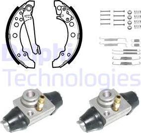 Delphi KP1054 - Комплект тормозных колодок, барабанные unicars.by