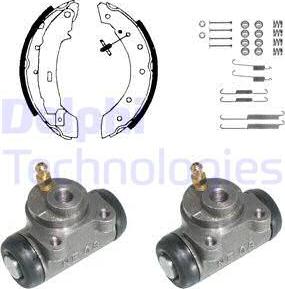 Delphi KP874 - Комплект тормозных колодок, барабанные unicars.by