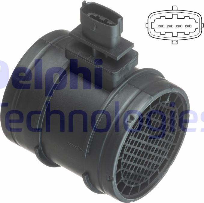 Delphi AF10402-12B1 - Датчик потока, массы воздуха unicars.by