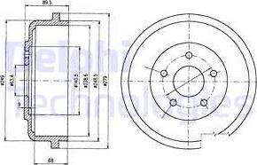 Delphi BF488 - Тормозной барабан unicars.by