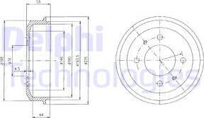 Delphi BF435 - Тормозной барабан unicars.by