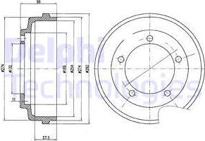 Delphi BF479 - Тормозной барабан unicars.by