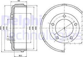 Delphi BF478 - Тормозной барабан unicars.by