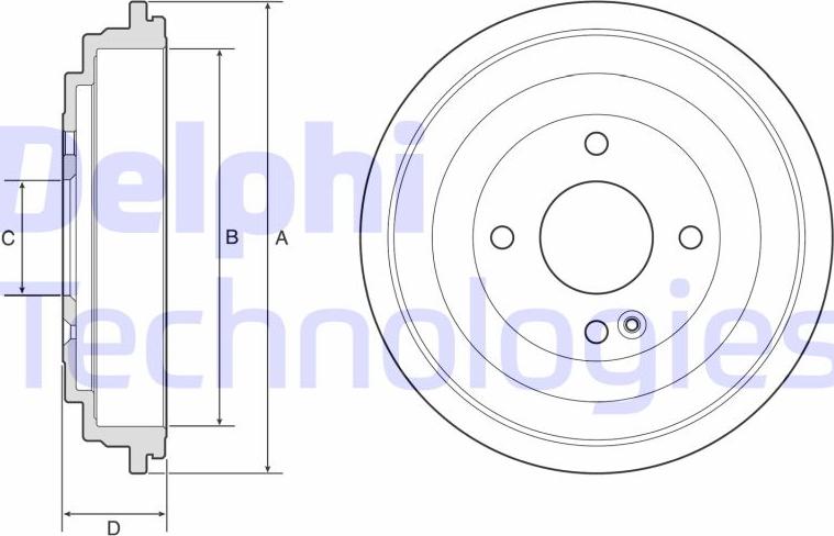 Delphi BF592 - Тормозной барабан unicars.by