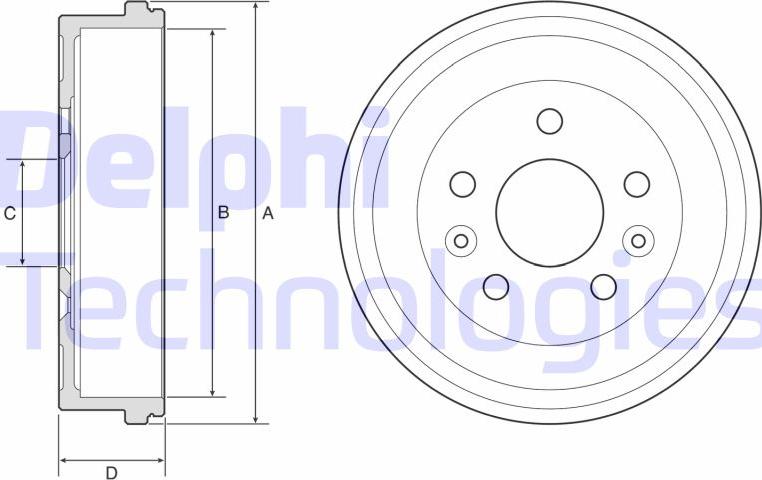 Delphi BF597 - Тормозной барабан unicars.by