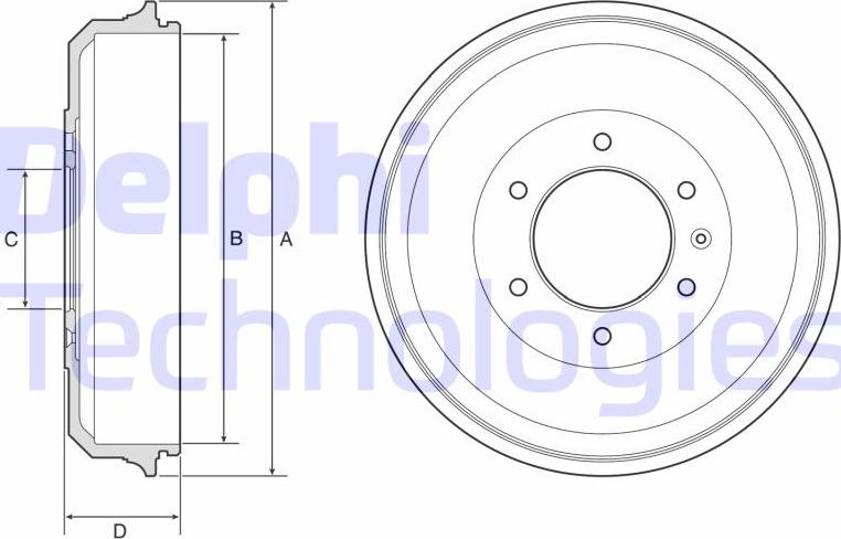 Delphi BF569 - Тормозной барабан unicars.by