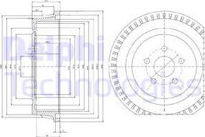 Delphi BF515 - Тормозной барабан unicars.by