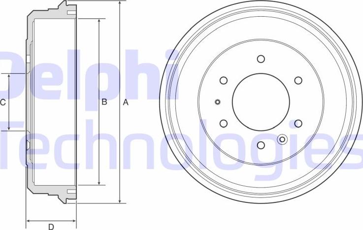 Delphi BF581 - Тормозной барабан unicars.by