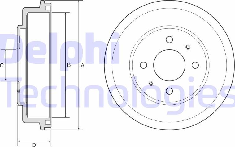 Delphi BF582 - Тормозной барабан unicars.by