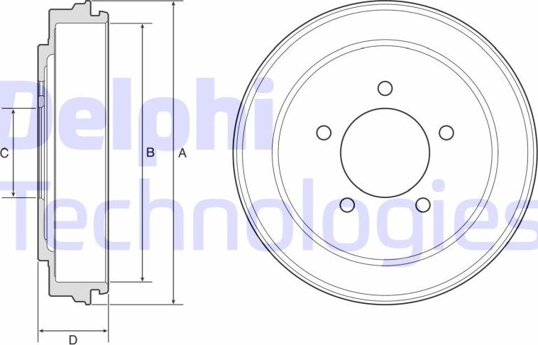 Delphi BF600 - Тормозной барабан unicars.by