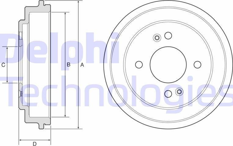 Delphi BF612 - Тормозной барабан unicars.by