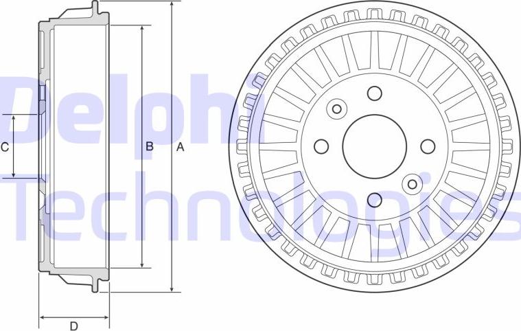 Delphi BF620 - Тормозной барабан unicars.by