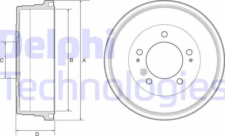 Delphi BF628 - Тормозной барабан unicars.by