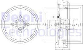 Delphi BF147 - Тормозной барабан unicars.by