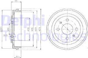 Delphi BF136 - Тормозной барабан unicars.by