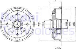 Delphi BF263 - Тормозной барабан unicars.by